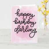 Happy Birthday Darling kaart (Gele Bloem)