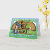 Happy Birthday Darling Twins, paar schattige drake Kaart (Gele Bloem)