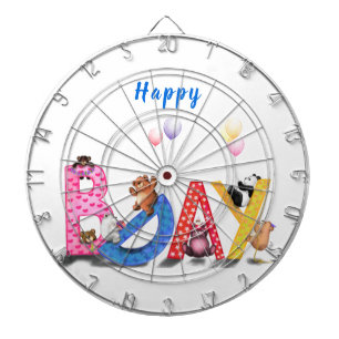 Happy Birthday Dart Board Baby Partij Dartbord
