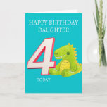 Happy Birthday Daughter - 4 Vandaag Kaart<br><div class="desc">Een schattige verjaardagskaart voor je dochter op haar vierde verjaardag.</div>