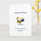 Happy Birthday Daughter - Butterflies Kaart (Gele Bloem)