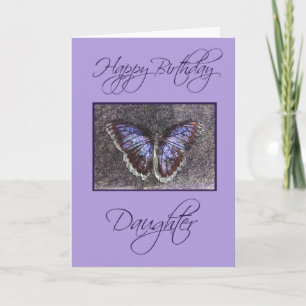 Happy Birthday Daughter-Butterfly/paarse Kaart