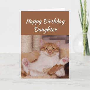 Happy Birthday Daughter Celebrate Funny Cat Kaart