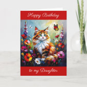  Happy Birthday Daughter | Cute Cat   Kaart (Voorkant)