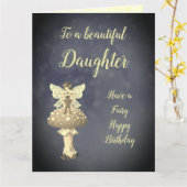 Happy Birthday Daughter Fairy-ontwerp Kaart (Gele Bloem)