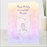 Happy Birthday Daughter Fairy-ontwerp Kaart<br><div class="desc">Mooi Moonstone Fairy-ontwerp Happy Birthday Daughter Wenskaart.</div>