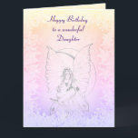 Happy Birthday Daughter Fairy-ontwerp Kaart<br><div class="desc">Mooi Moonstone Fairy-ontwerp Happy Birthday Daughter Wenskaart.</div>