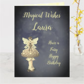 Happy Birthday Daughter Fairy-ontwerp Kaart (Gele Bloem)