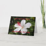 Happy Birthday Daughter-in-Law White Hibiscus Card Kaart<br><div class="desc">Deze witte hibiscus (Hibiscus waimeae) is een inheemse Hawaï en is een zeldzame soort van geurende hibiscus. De Hawaïanen noemen dit hibiscus "Kokio kea",  wat "wit als sneeuw" betekent. Pas een groet aan,  voeg tekst toe en upload uw eigen foto.</div>