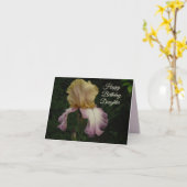 Happy Birthday Daughter Iris Foto Kaart (Gele Bloem)