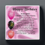 Happy Birthday Daughter Poem Plaque Fotoplaat<br><div class="desc">Een geweldig cadeau voor een dochter op haar verjaardag</div>