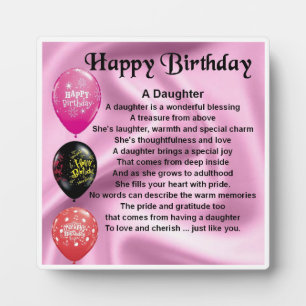 Happy Birthday Daughter Poem Plaque Fotoplaat