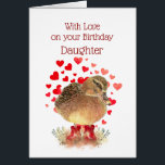 Happy Birthday Daughter Schattige Duck Red Boots<br><div class="desc">Gelukkige verjaardag van een dochter die zo uniek,  grillig en zoet is als een eend in rode rubberen laarzen. Leuke Waterverf eend voor die speciale dochter</div>