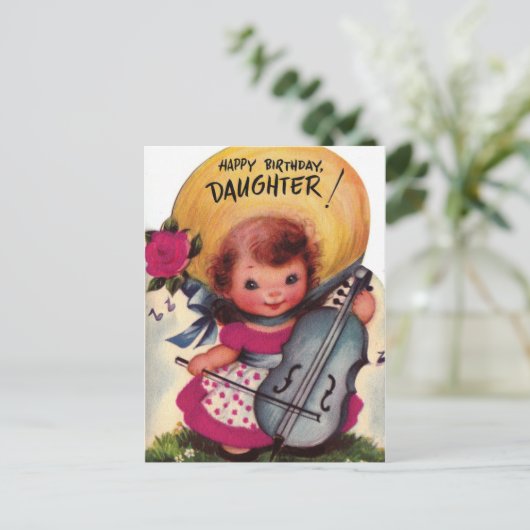  Happy Birthday Daughter uit de jaren '50 Briefkaart (Staand voorkant)