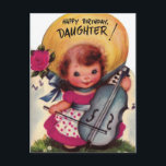 Happy Birthday Daughter uit de jaren '50 Briefkaart<br><div class="desc">Happy Birthday Daughter uit de jaren '50</div>