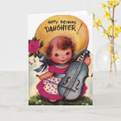  Happy Birthday Daughter uit de jaren '50 Kaart (Gele Bloem)