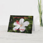 Happy Birthday Daughter White Hibiscus Card Kaart<br><div class="desc">Deze witte hibiscus (Hibiscus waimeae) is een inheemse Hawaï en is een zeldzame soort van geurende hibiscus. De Hawaïanen noemen dit hibiscus "Kokio kea",  wat "wit als sneeuw" betekent. Pas een groet aan,  voeg tekst toe en upload uw eigen foto.</div>