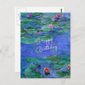 Happy Birthday: de beroemde kunst van Monet Water  Briefkaart (Voorkant / Achterkant)