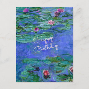 Happy Birthday: de beroemde kunst van Monet Water  Briefkaart