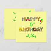 Happy ___Birthday - de Naam van de douane/de Parti Kaart (Voorkant / Achterkant)