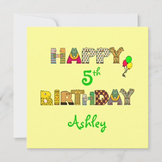 Happy ___Birthday - de Naam van de douane/de Parti Kaart (Voorkant)