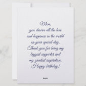 Happy birthday dear Mom & bouquet of flowers Feestdagenkaart (Achterkant)