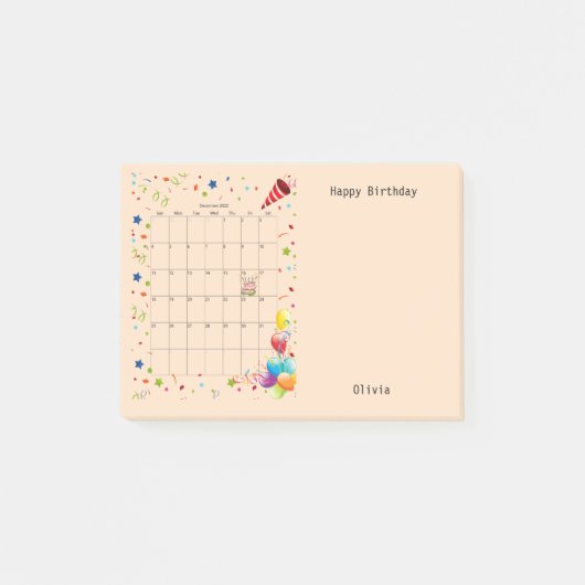Happy Birthday December 2022 Post-it Notes (Voorkant)