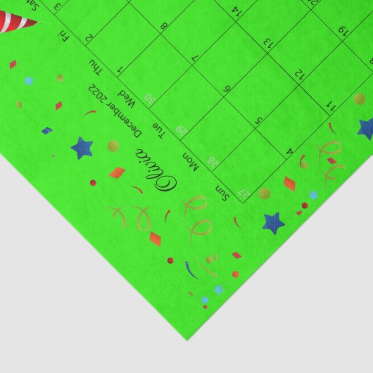 Happy Birthday December 2022 Weefselpapier Tissuepapier (Detail)