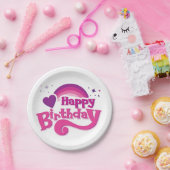 Happy Birthday Decorative Party Plate Papieren Bordje (Feest)