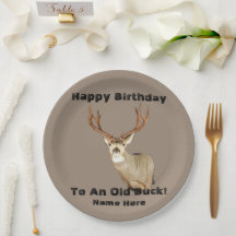 Happy Birthday Deer Buck Antlers Old Funny Hunting