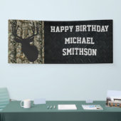 Happy Birthday Deer Camo Hunting Mannen Banner (Beurs)