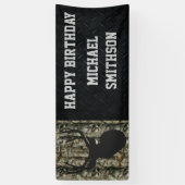 Happy Birthday Deer Camo Hunting Mannen Banner (Verticaal)