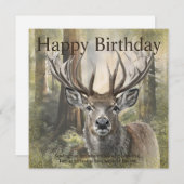 Happy Birthday Deer Feestdagenkaart (Voorkant / Achterkant)