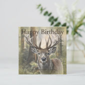 Happy Birthday Deer Feestdagenkaart (Staand voorkant)