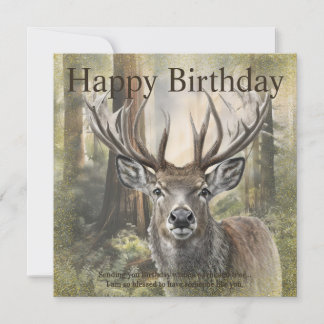 Happy Birthday Deer Feestdagenkaart