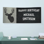 Happy Birthday Deer Hunting Mannen Buck Antlers Spandoek (Beurs)