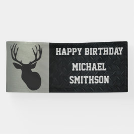 Happy Birthday Deer Hunting Mannen Buck Antlers Spandoek