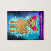 Happy Birthday Deer Puzzle met Glitter Stars Legpuzzel (Horizontaal)