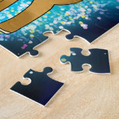 Happy Birthday Deer Puzzle met Glitter Stars Legpuzzel (Zijkant)