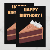 Happy Birthday Delicious Chocolate Cake Kaart (Voorkant / Achterkant)