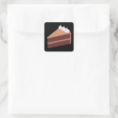 Happy Birthday Delicious Chocolate Cake Vierkante Sticker (Tas)
