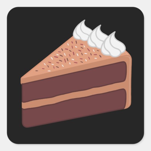 Happy Birthday Delicious Chocolate Cake Vierkante Sticker (Voorkant)