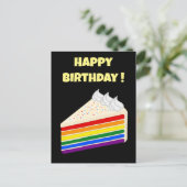 Happy Birthday Delicious Rainbow Vanilla Cake Briefkaart (Staand voorkant)