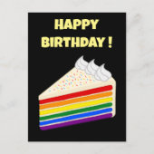 Happy Birthday Delicious Rainbow Vanilla Cake Briefkaart (Voorkant)