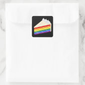 Happy Birthday Delicious Rainbow Vanilla Cake Vierkante Sticker (Tas)