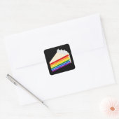 Happy Birthday Delicious Rainbow Vanilla Cake Vierkante Sticker (Envelop)