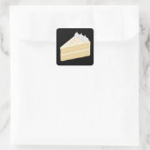 Happy Birthday Delicious Vanilla Cake Vierkante Sticker (Tas)