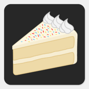 Happy Birthday Delicious Vanilla Cake Vierkante Sticker