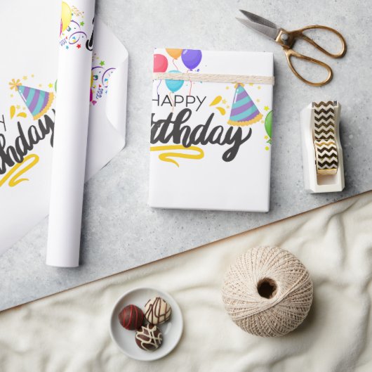 Happy Birthday Design Article-02 Cadeaupapier (Crafts)