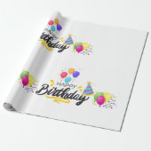 Happy Birthday Design Article-02 Cadeaupapier (Uitgerold)